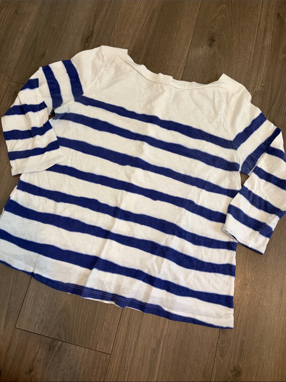 LOFT White and Blue Striped Long Sleeve Kids Top